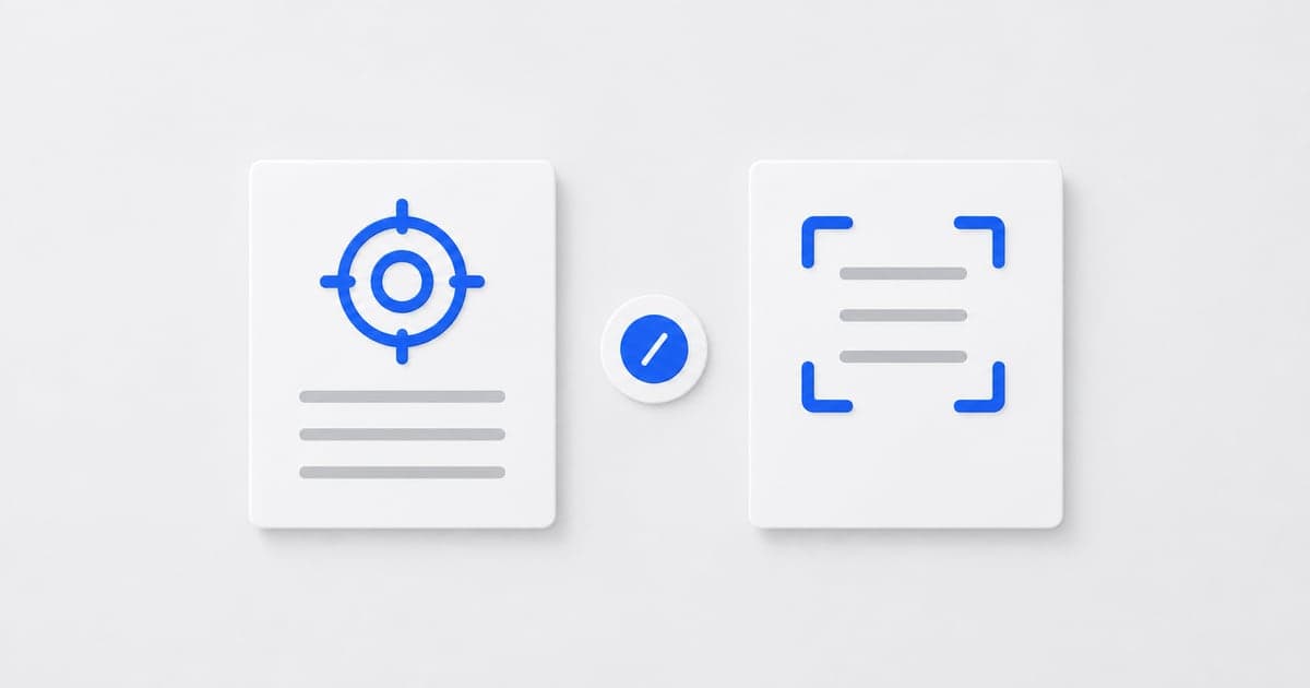 Two white scorecards comparing a job-fit target with a resume scanning frame.