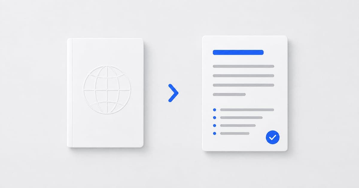 A globe-marked booklet beside a resume representing an international career adapted for US applications.