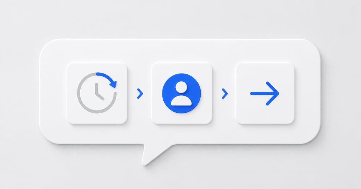 History, profile, and forward-arrow tiles representing an interview introduction.