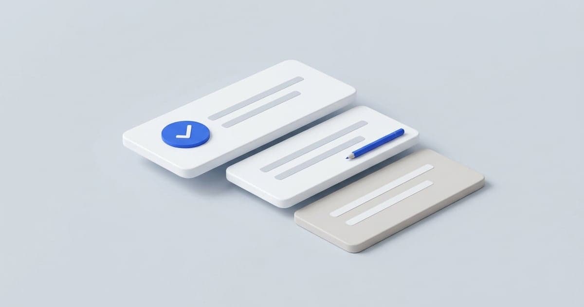 Three stepped tier cards representing fit score threshold bands with a blue check badge and tailoring stylus.