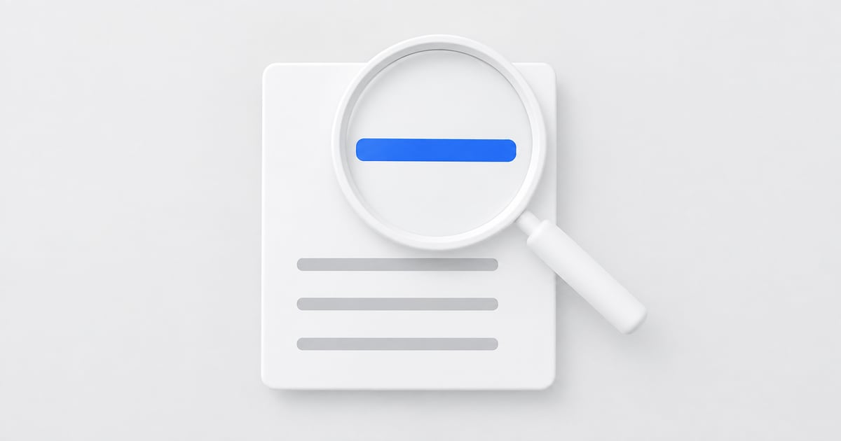 A resume with a highlighted professional summary under a magnifying glass.
