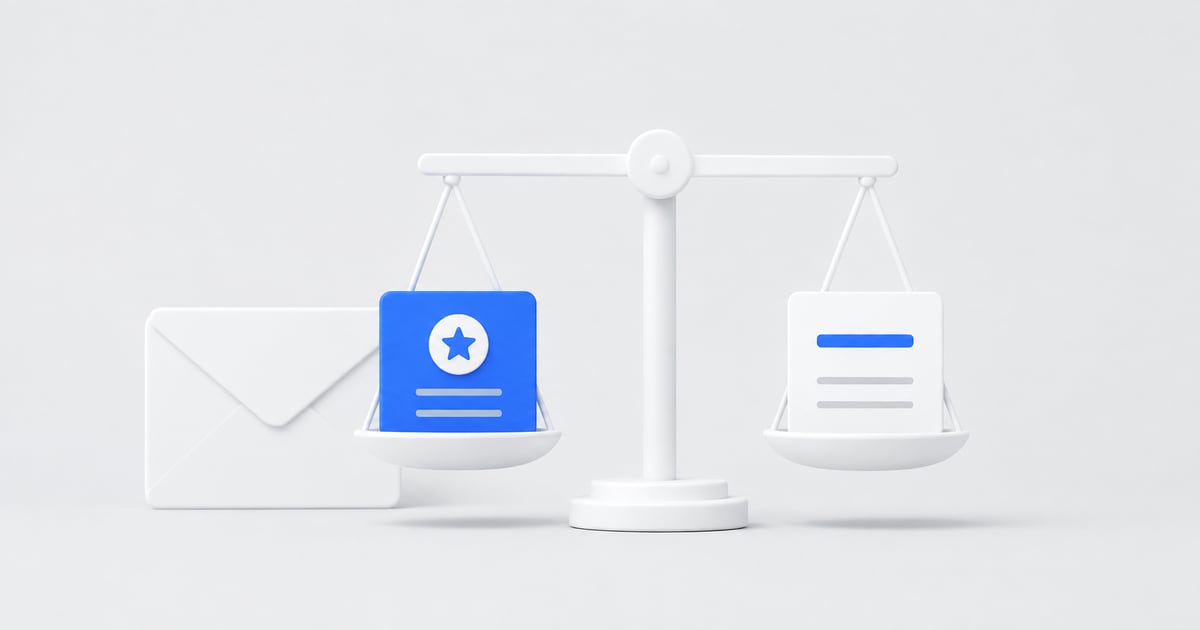 An envelope and balanced scale representing an evidence-based salary negotiation.